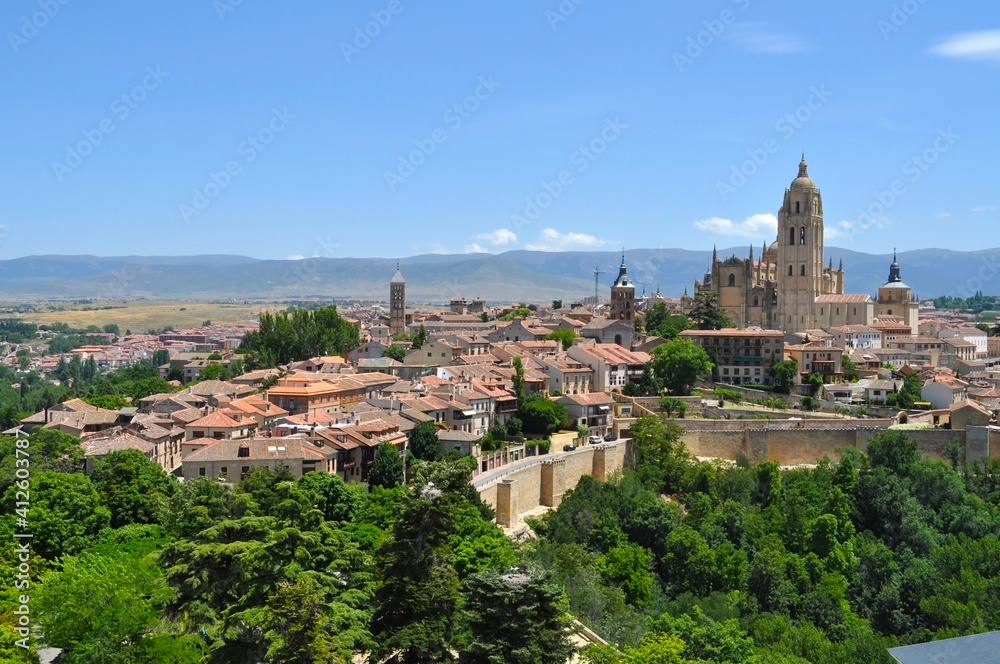 View of the Cathedral in Segovia, Spain