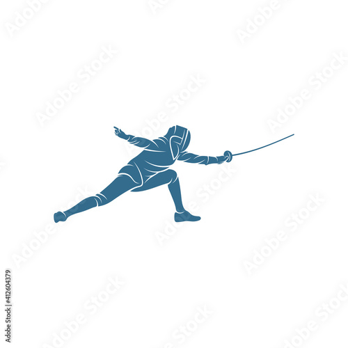 Fencing sport player design vector illustration, Creative Fencing sport logo template, icon symbol © shuttersport