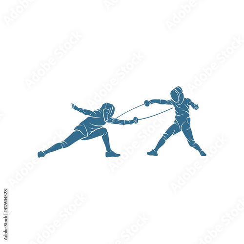 Fencing sport player design vector illustration, Creative Fencing sport logo template, icon symbol