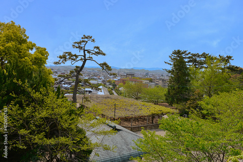 三重県松阪市　松坂城跡から望む松阪市内