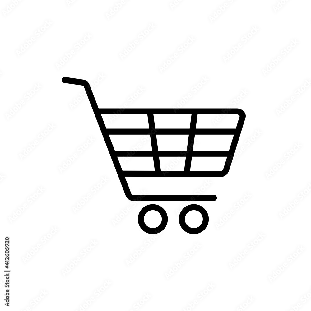 Shopping mall cart isolated vector icon