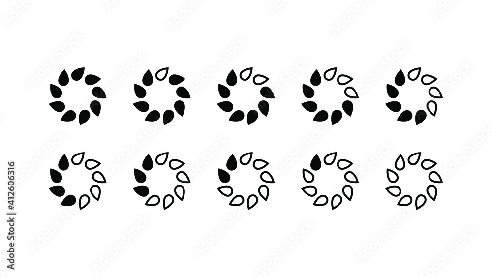 Set Collection Black Line Load Status Icons Vector Design Style Set Collection Black Line Load Status Icons Vector Design Style