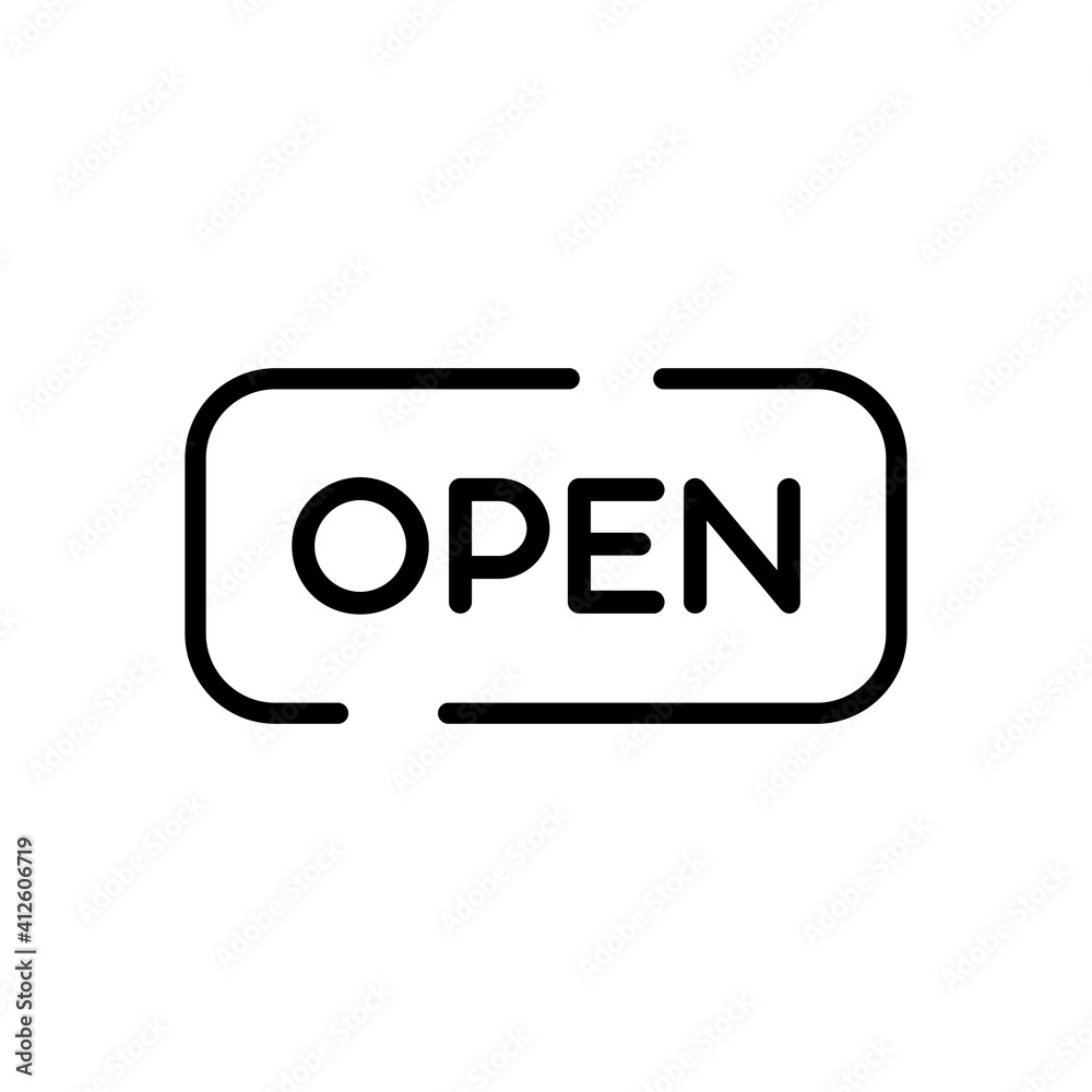 Open vector icon on white background Open vector icon on white background