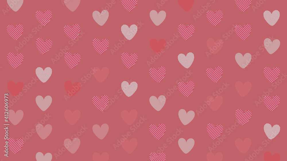 Multicolored Heart pattern background. Valentine Wallpaper with Pink, Striped and Polka Dot love hearts. Multicolored Heart pattern background. Valentine Wallpaper with Pink, Striped and Polka Dot love hearts.