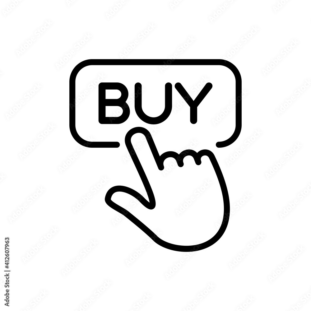 Finger pointing to buy sign icon Finger pointing to buy sign icon