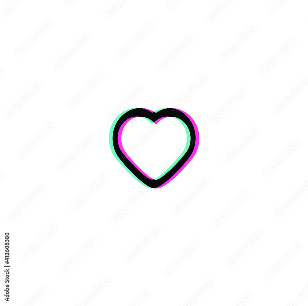Heart Icons. Duotone Heart Button. Icons isolated on white. Symbol of Love. Valentine's day