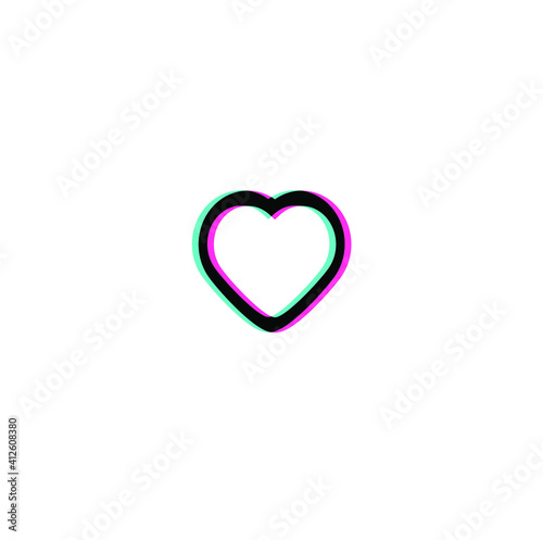 Heart Icons. Duotone Heart Button. Icons isolated on white. Symbol of Love. Valentine's day