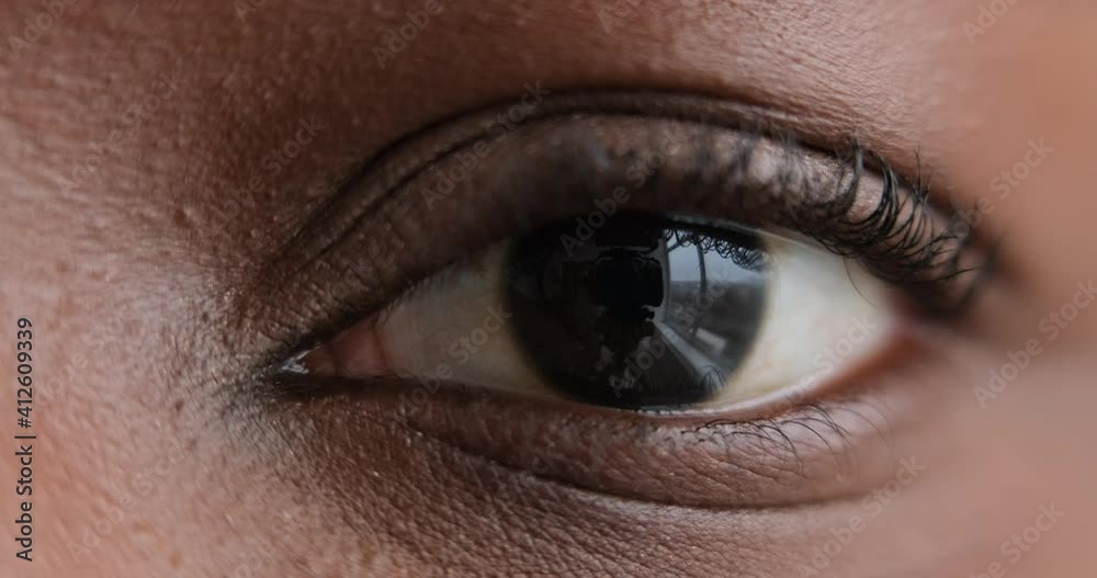 Close up of woman blinking her eye