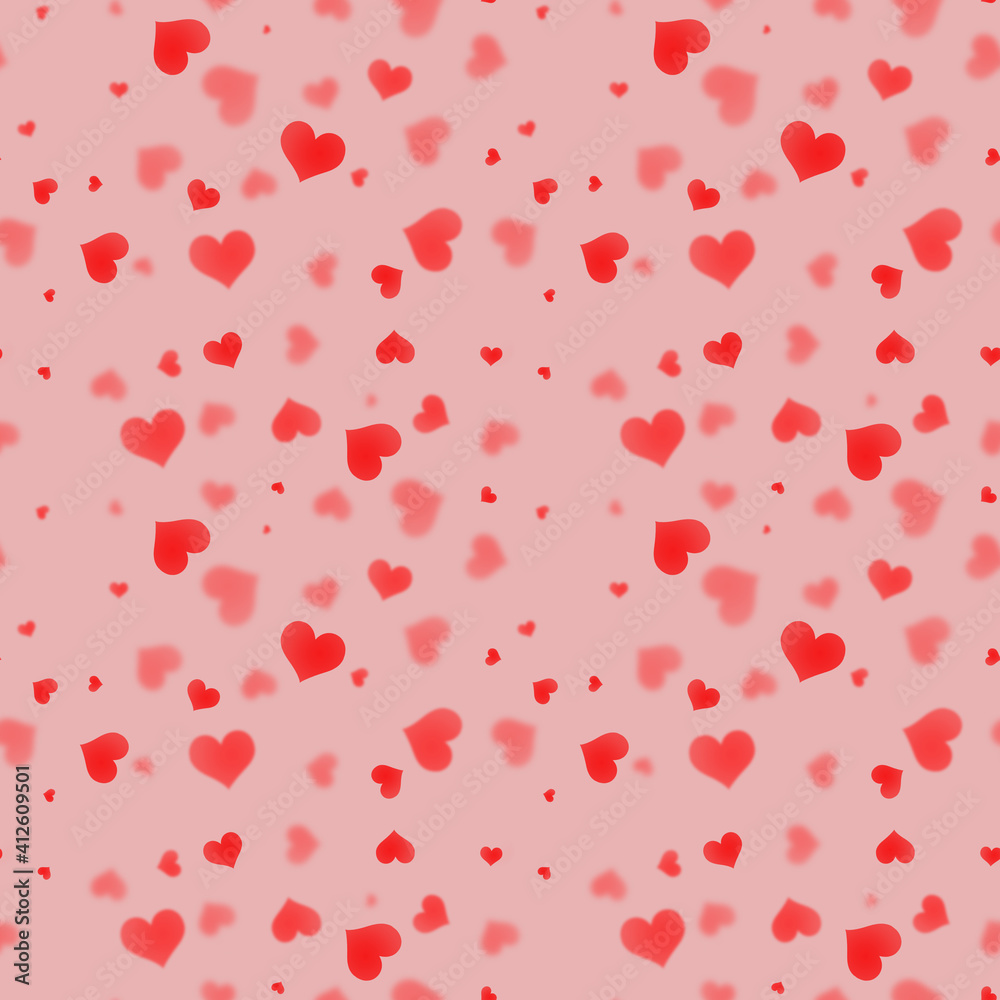 A seamless pattern of flying gentle hearts for packaging or postcard design. the concept of love and happiness.