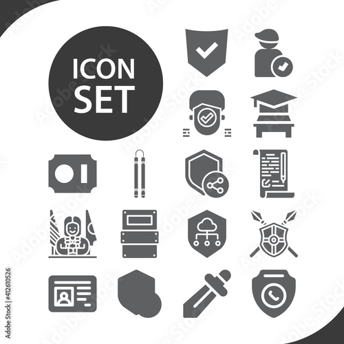 Simple set of authorization related filled icons.