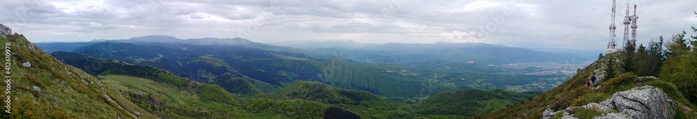 Panoramic View Of Mountains Against Sky