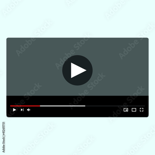 Play button icon in trendy flat style isolated on grey background. Play symbol for your web site design, logo, app, UI. Vector illustration, EPS10.