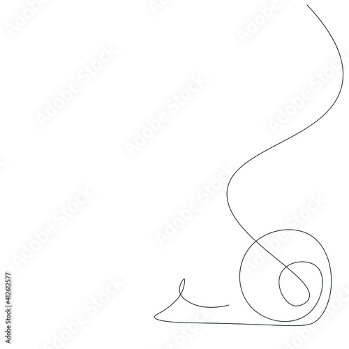 One line drawing snail animal. Vector illustration