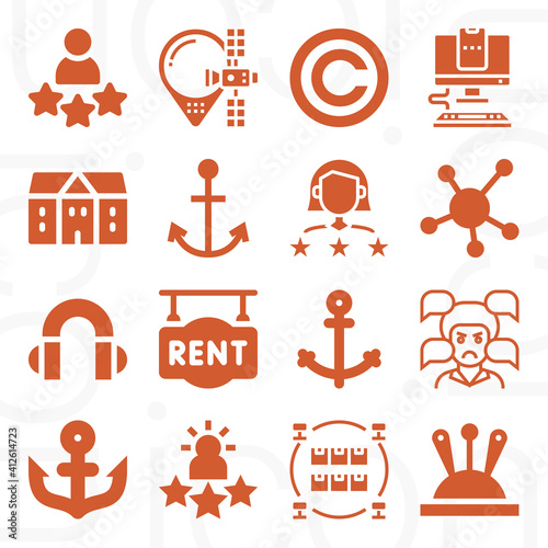 16 pack of tenant  filled web icons set