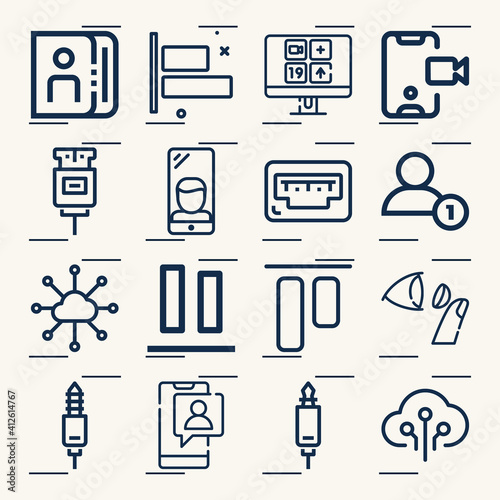 Simple set of conjunction related lineal icons.