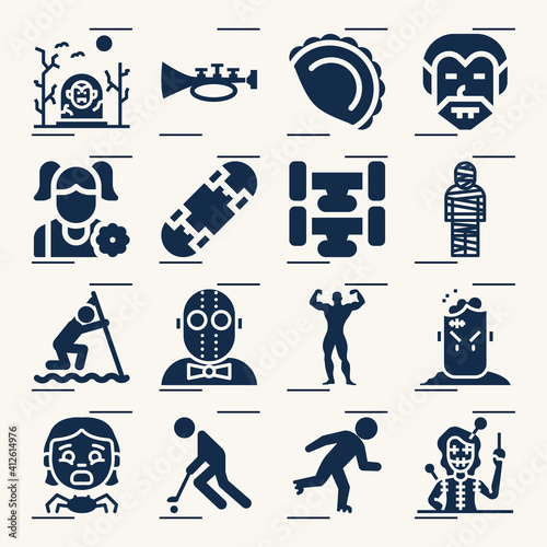 Simple set of chicken related filled icons.