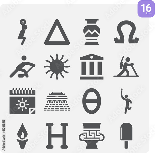 Simple set of athens related filled icons. photo