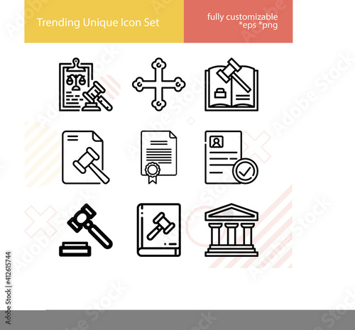Simple set of sanctioned related lineal icons.