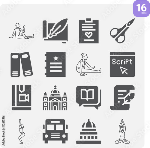 Simple set of sanskrit related filled icons.