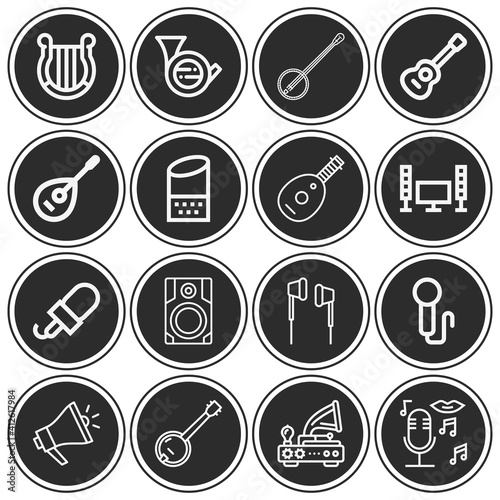 16 pack of listener  lineal web icons set