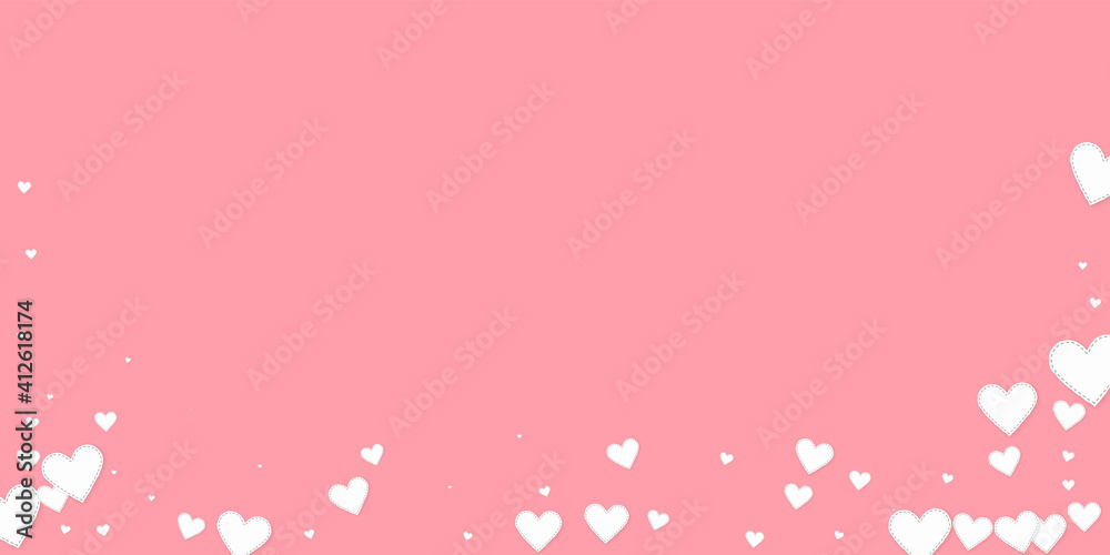 White heart love confettis. Valentine's day fallin White heart love confettis. Valentine's day fallin