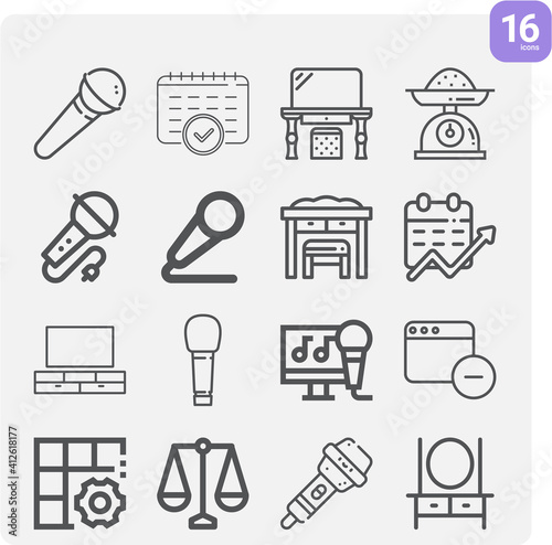 Simple set of cancel related lineal icons.