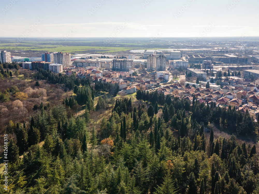 Aerial view of city of Stara Zagora