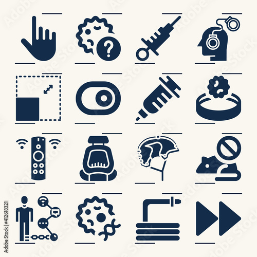 Simple set of prevention related filled icons.
