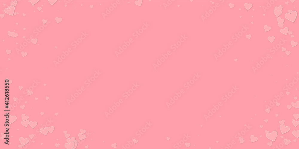 Pink heart love confettis. Valentine's day vignett Pink heart love confettis. Valentine's day vignett
