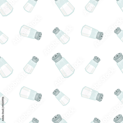 Salt Shaker Emoji Pattern. Season Food Seamless Background Symbols. Silhouette Emoticon Restaurant Design Vector.