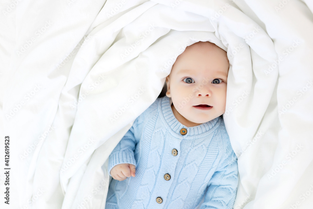 baby in a blanket, baby morning, textiles and baby bed baby in a blanket, baby morning, textiles and baby bed