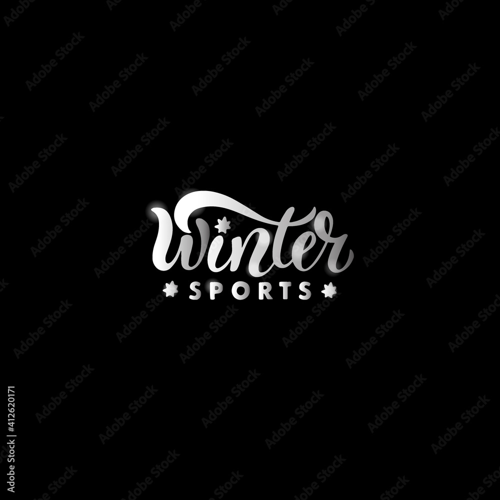 Winter Sport lettering on the black background Winter Sport lettering on the black background