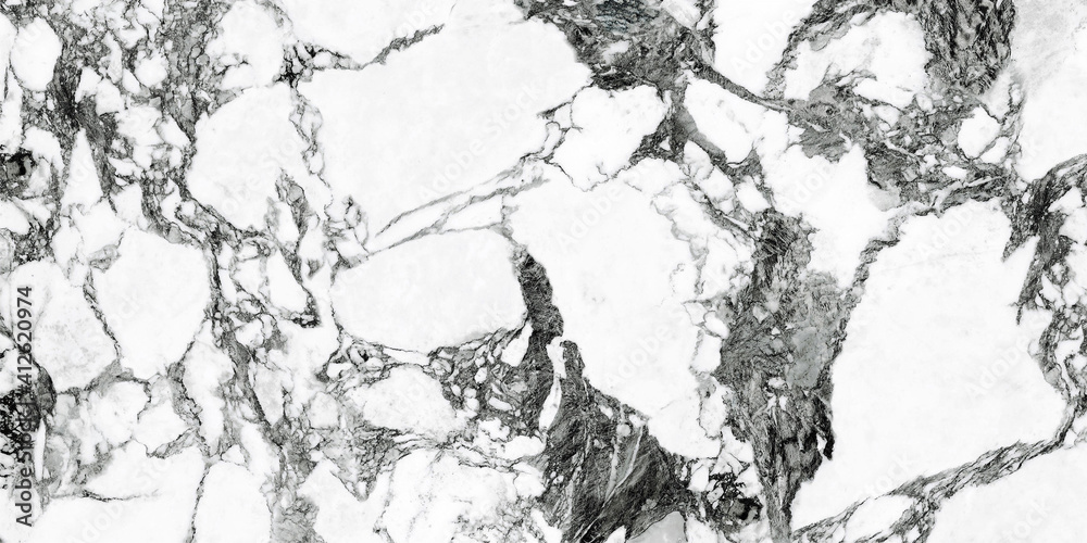Obraz premium White marble texture shot through with deep veining (Natural pattern for backdrop or background, Can also be used for create surface effect to architectural slab, ceramic floor and wall tiles) 