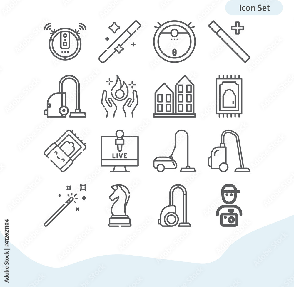 Simple set of carpet related lineal icons. Simple set of carpet related lineal icons.