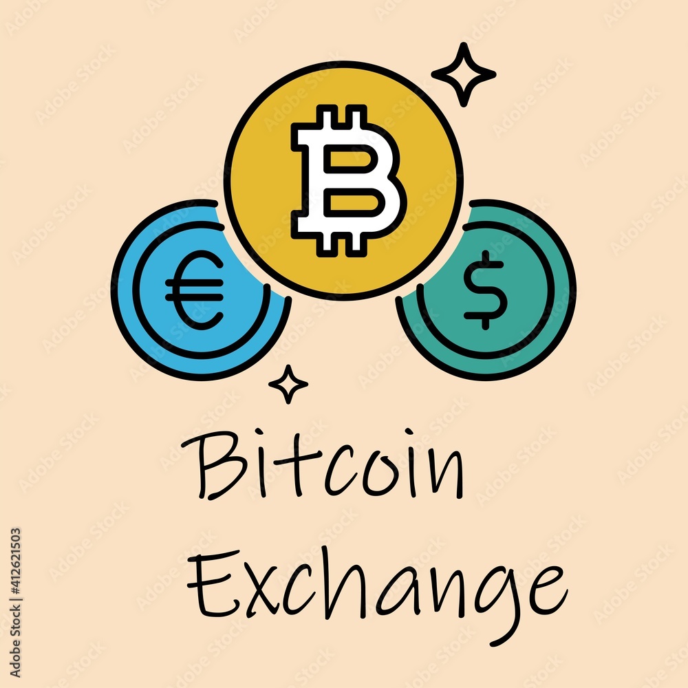 Exchange of crypto currency icon. Element of bitcoin exchange for mobile concept and web apps. Exchange of crypto currency icon. Element of bitcoin exchange for mobile concept and web apps.