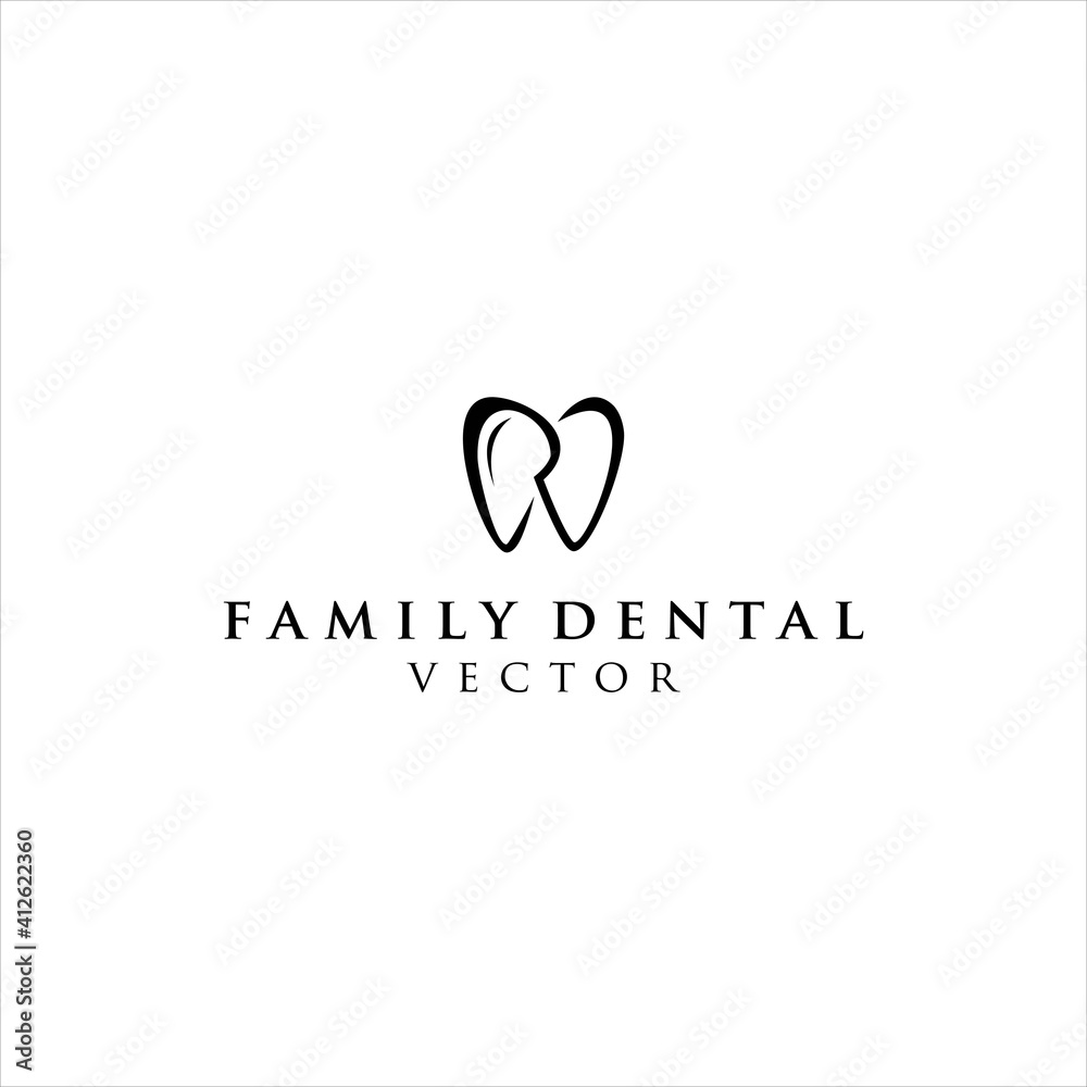 Family Dental Logo.Letter R and tooth Icon Vector Design Family Dental Logo.Letter R and tooth Icon Vector Design