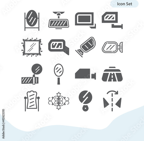 Simple set of reflective related filled icons. photo