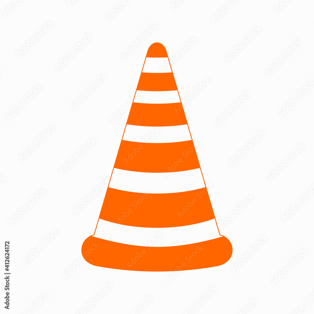 Vector illustration of traffic cone icon isolated on white background Vector illustration of traffic cone icon isolated on white background