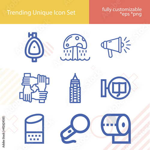 Simple set of public related lineal icons.