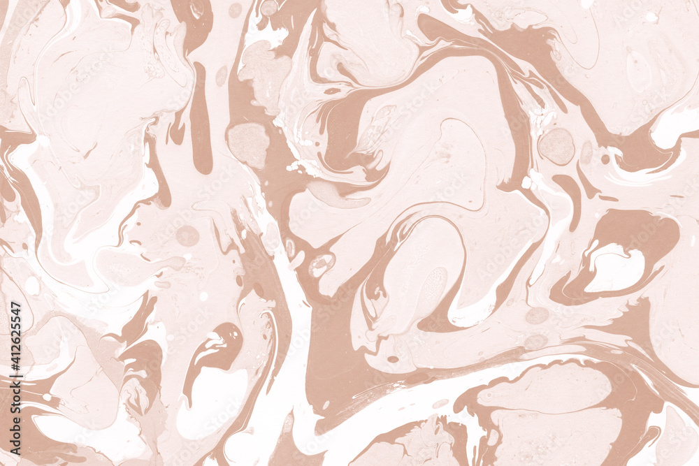 Creamy marble ink texture on watercolor paper background. Marble stone image. Bath bomb effect. Psychedelic biomorphic art.