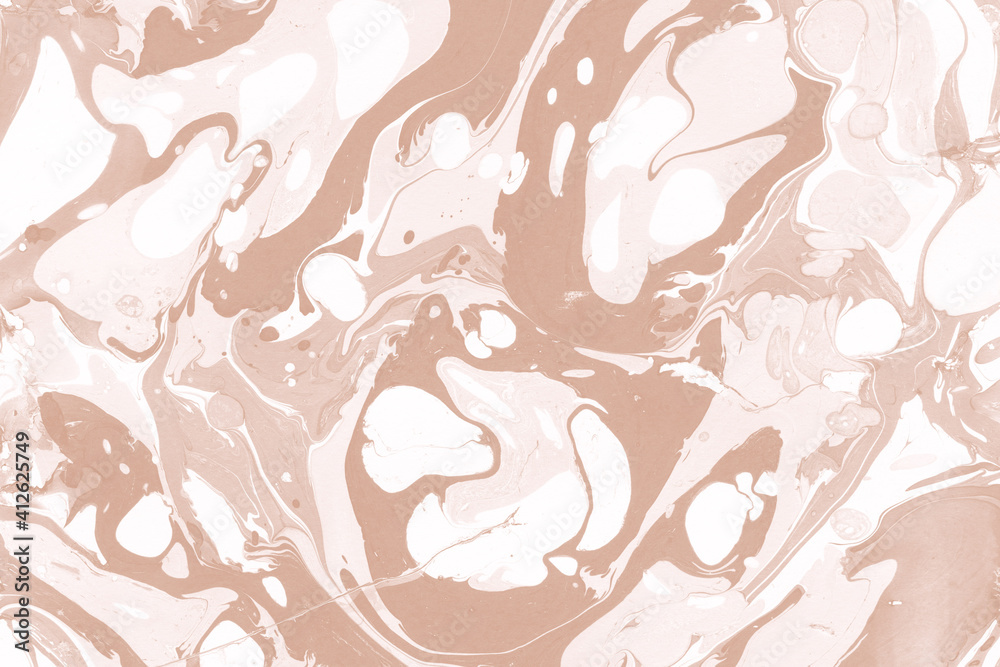 Creamy marble ink texture on watercolor paper background. Marble stone image. Bath bomb effect. Psychedelic biomorphic art.