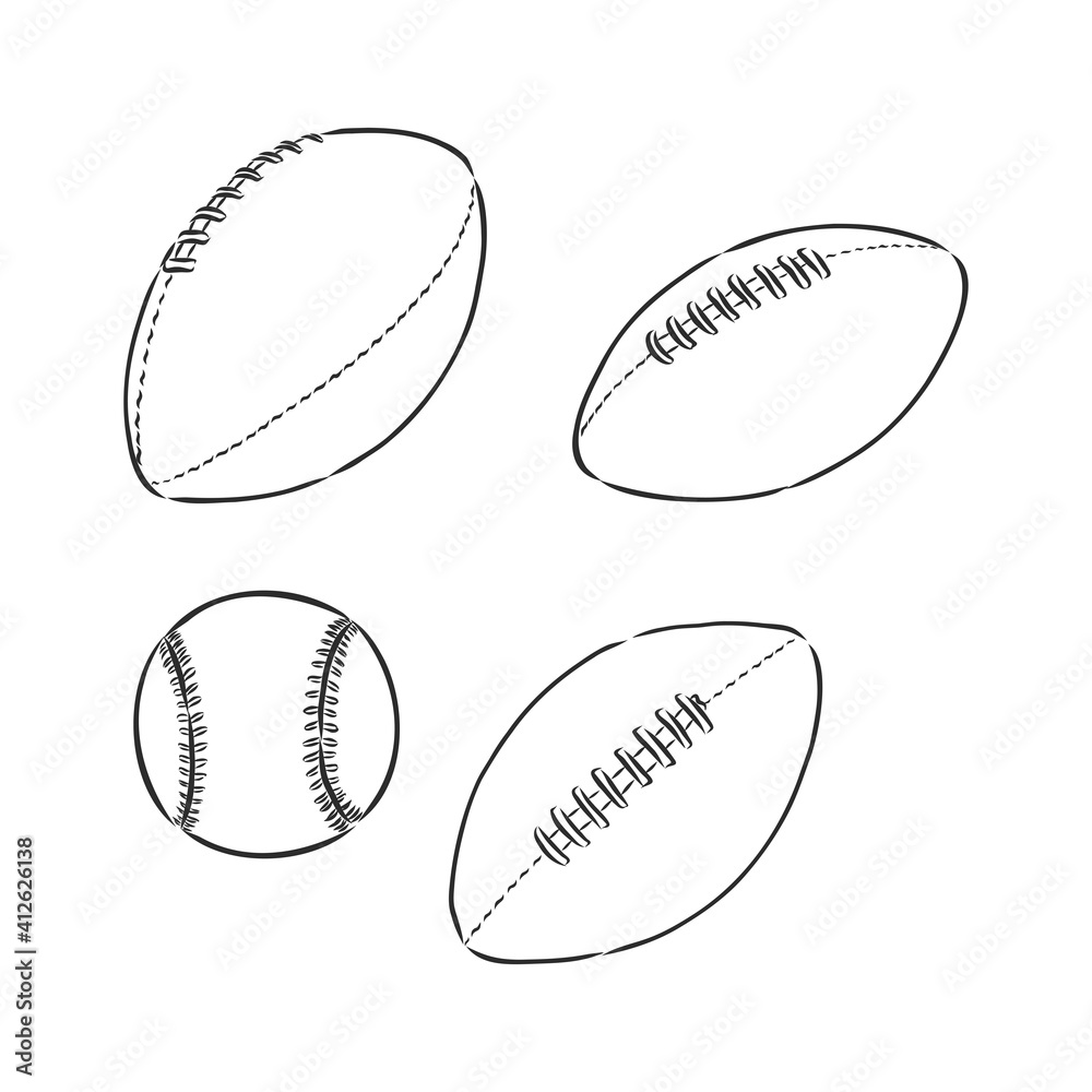 rugby ball in doodle style. rugby ball, vector sketch illustration rugby ball in doodle style. rugby ball, vector sketch illustration