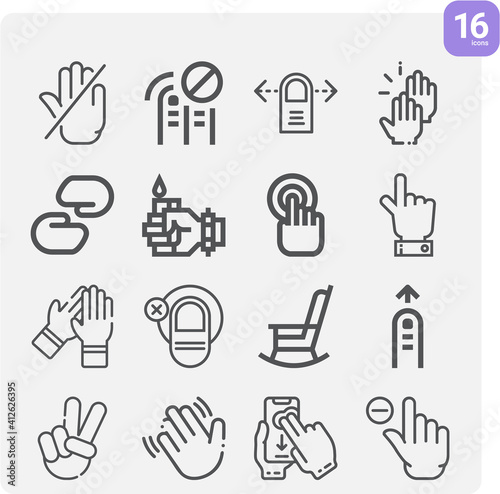Simple set of motions related lineal icons.