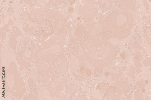 Creamy marble ink texture on watercolor paper background. Marble stone image. Bath bomb effect. Psychedelic biomorphic art.