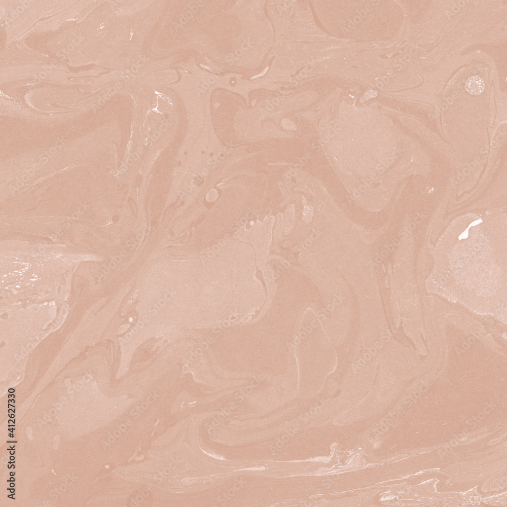 Fototapeta premium Creamy marble ink texture on watercolor paper background. Marble stone image. Bath bomb effect. Psychedelic biomorphic art.