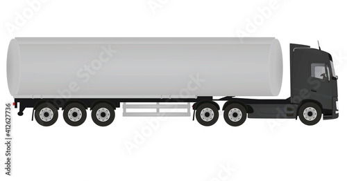Grey tanker truck. vector illustration