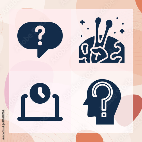 Simple set of unknown related filled icons