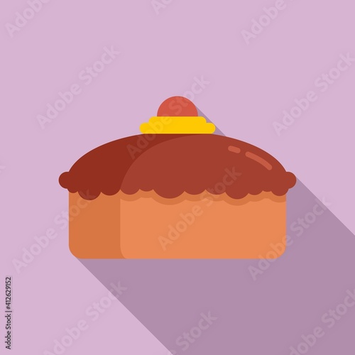 Confectioner cake icon. Flat illustration of confectioner cake vector icon for web design