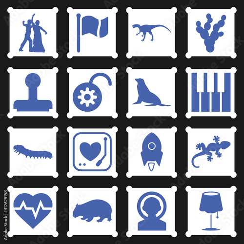 16 pack of believe  filled web icons set
