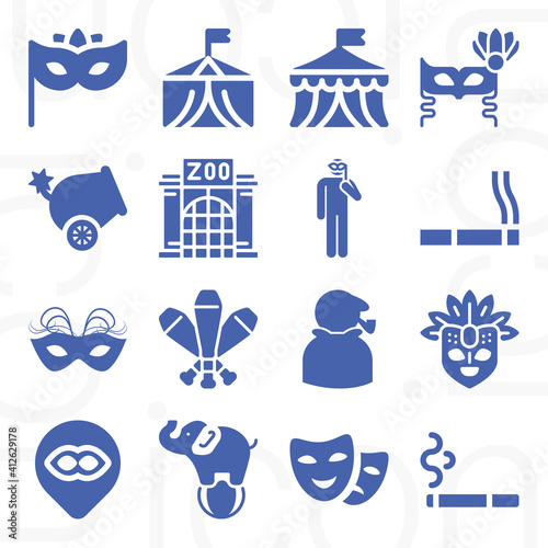 16 pack of elephant  filled web icons set